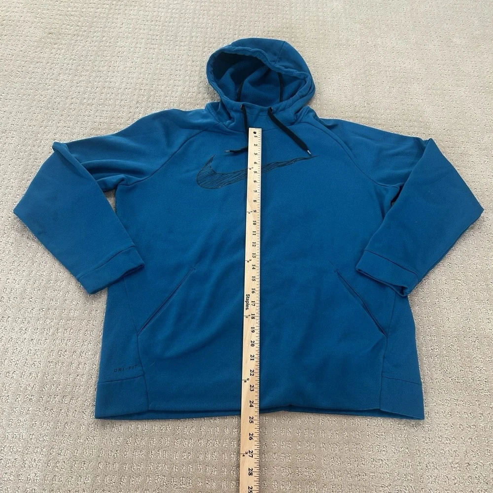 Nike Hoodie Mens Large Blue Pullover Swoosh Athletic Hip Hop Sports Streetwear